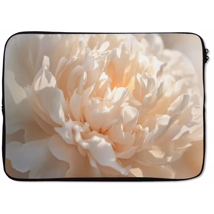 Close up - Pioenroos - Lichtroze laptophoes neopreen klein -zkaufland3dotto