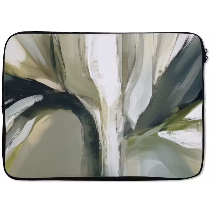 Natuur - Abstract - Groen - Penseelstreken laptophoes neopreen klein -zkaufland3dotto