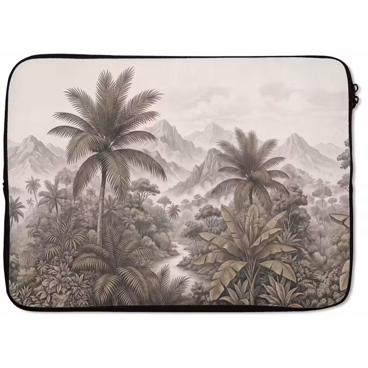 Natuur - Bergen - Rivier - Tropisch - Vintage laptophoes neopreen klein -zkaufland3dotto