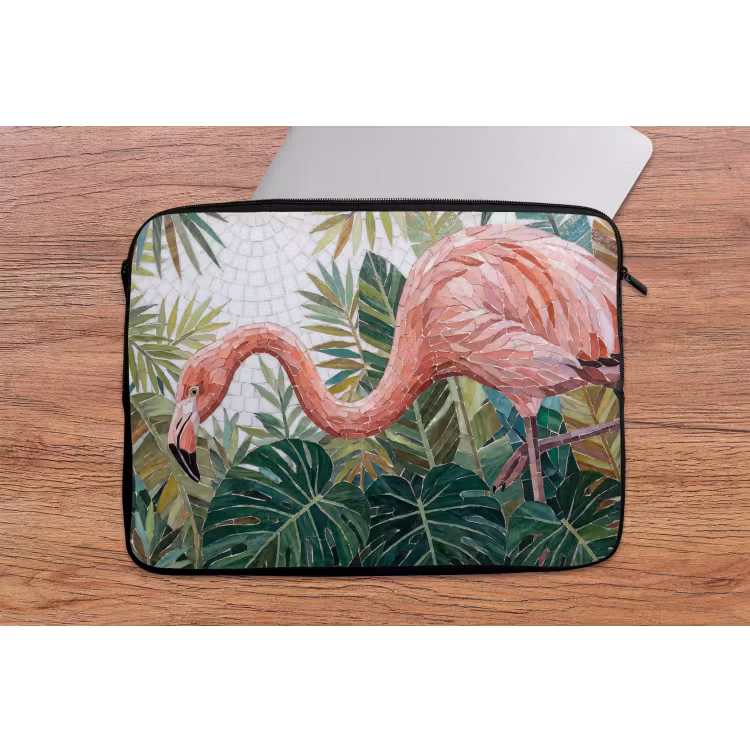 Natuur - Bladeren - Abstract - Groen - Vogel laptophoes neopreen klein -tafel
