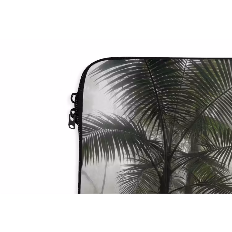 Natuur - Jungle - Mist - Groen - Bladeren laptophoes neopreen klein -detail
