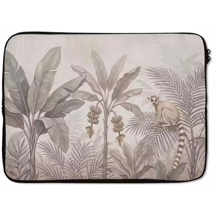 Natuur - Jungle - Ringstaartmaki - Bruin laptophoes neopreen klein -zkaufland3dotto