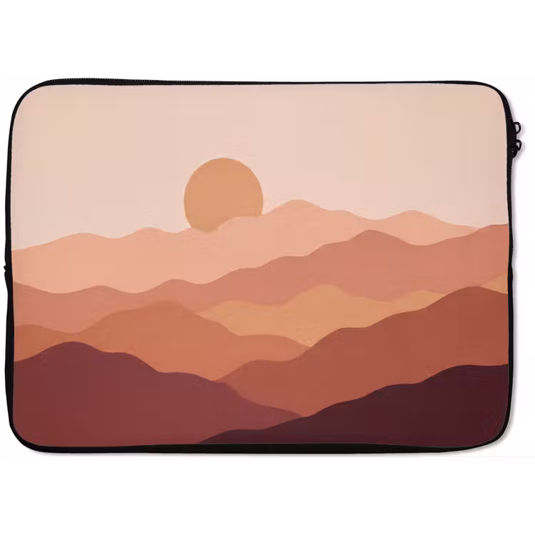 Natuur - Heuvels - Abstract - Modern - Oranje laptophoes neopreen klein -zkaufland3dotto