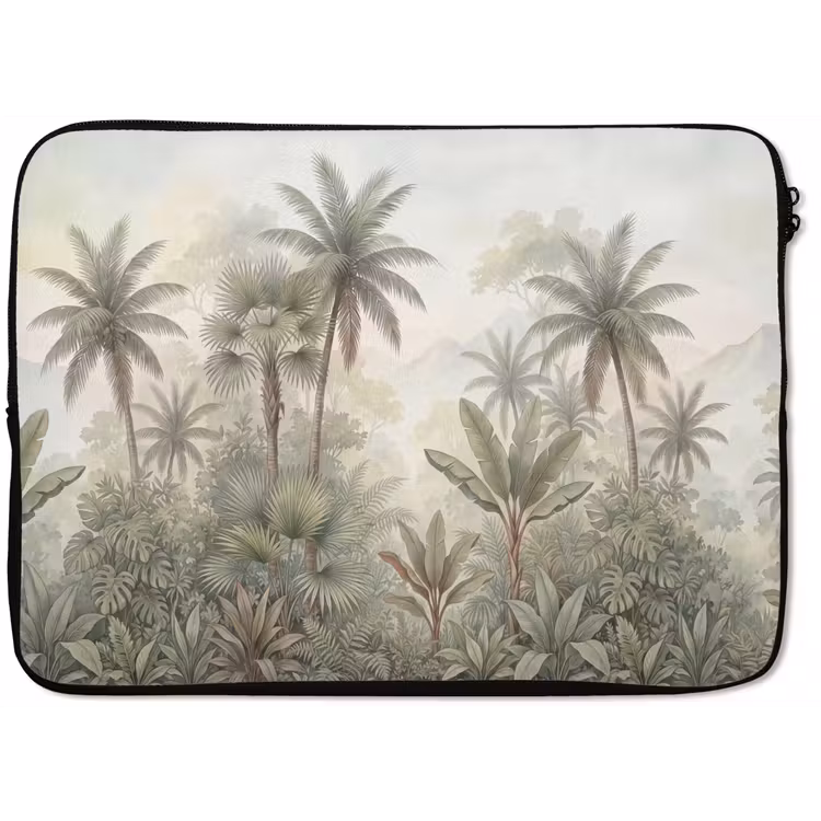 Natuur - Tropisch bos - Landschap - Aquarel - Groen laptophoes neopreen klein -zkaufland3dotto
