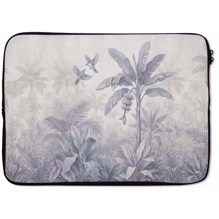Natuur - Vogel - Jungle - Illustratie - Blauw laptophoes neopreen klein -zkaufland3dotto