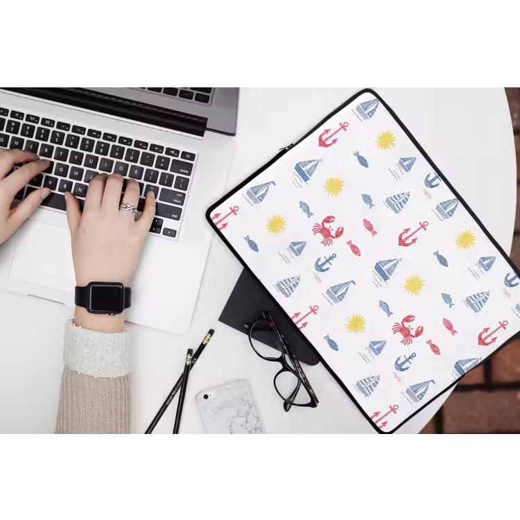Nautisch - Illustraties - Kleurrijk laptophoes neopreen klein 279 -bureau