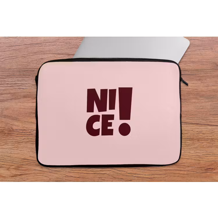 Nice - Uitroepteken - Roze laptophoes neopreen klein -tafel