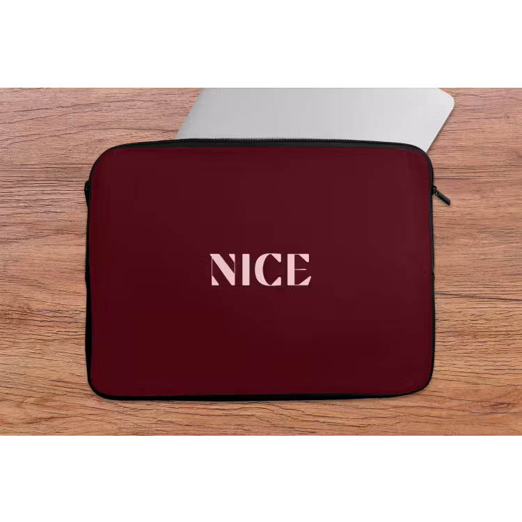 Nice - Bordeaux - Roze laptophoes neopreen klein -tafel