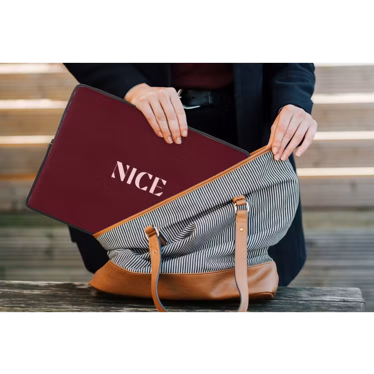 Nice - Bordeaux - Roze laptophoes neopreen klein -tas