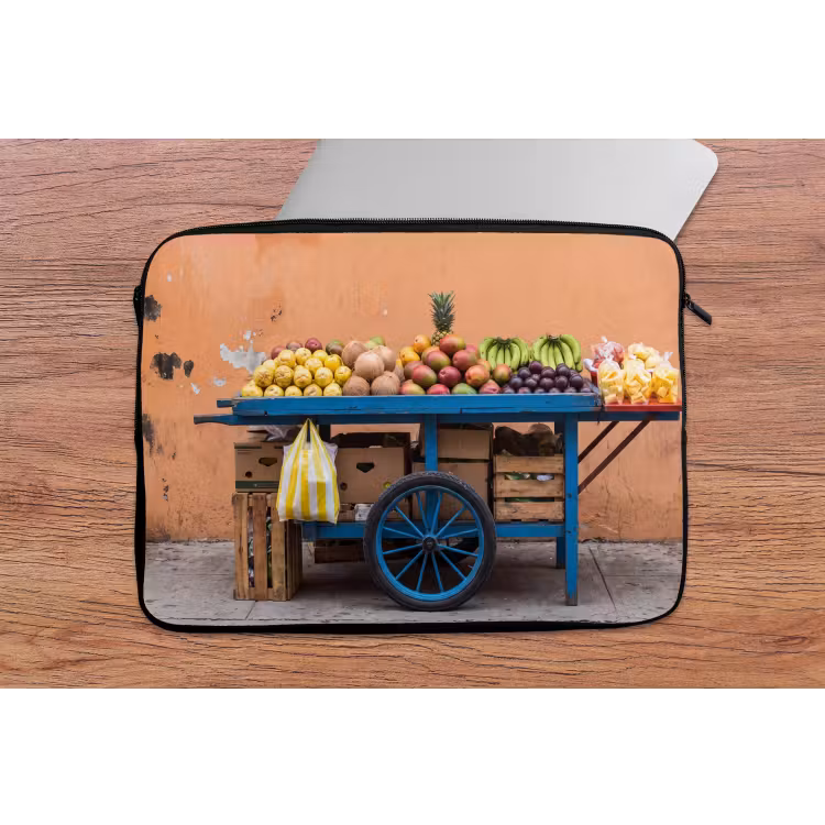 Laptop hülle - Obst – Kar – Straße - Fruit - Kar - Straat laptophoes neopreen klein