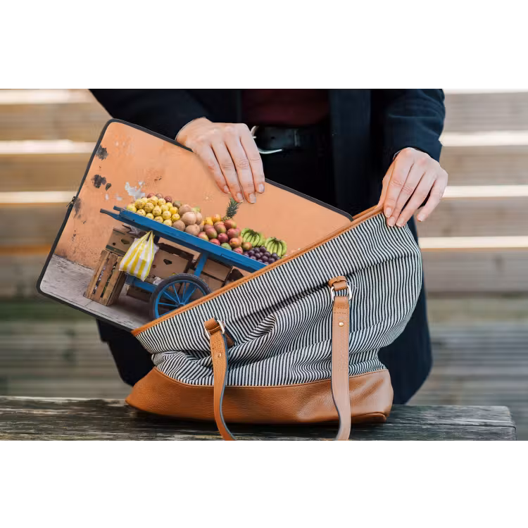 Laptop hülle - Obst – Kar – Straße - Fruit - Kar - Straat laptophoes neopreen klein