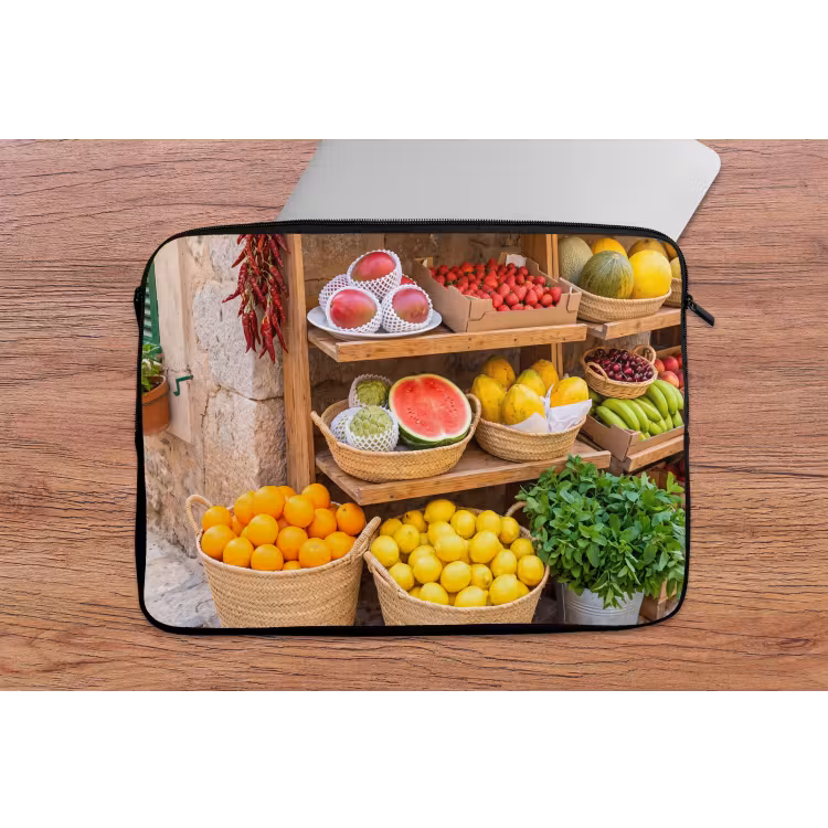 Laptop hülle - Obst – Markt – Frisch - Fruit - Markt - Vers laptophoes neopreen klein