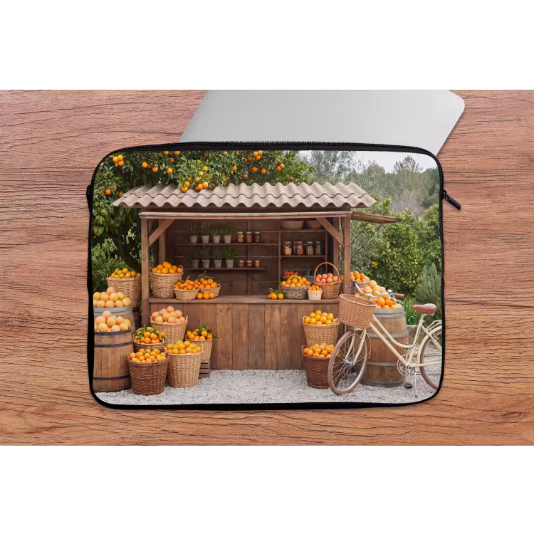 Laptop hülle - Obst – Markt – Ländlich - Fruit - Markt - Landelijk laptophoes neopreen klein