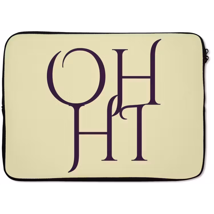 Oh hi - Geel - Monogram laptophoes neopreen klein -zkaufland3dotto