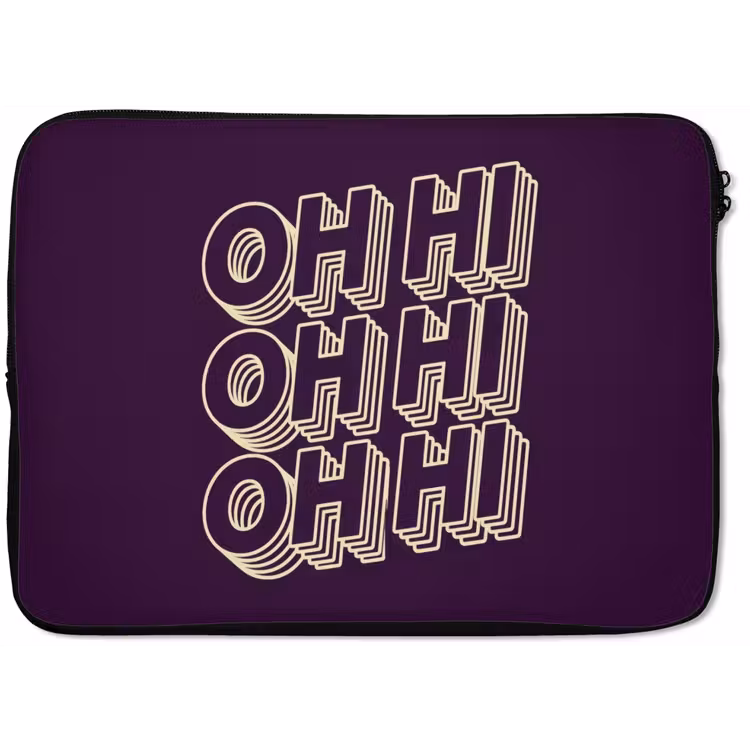 Oh hi - Paars - 3D laptophoes neopreen klein -zkaufland3dotto