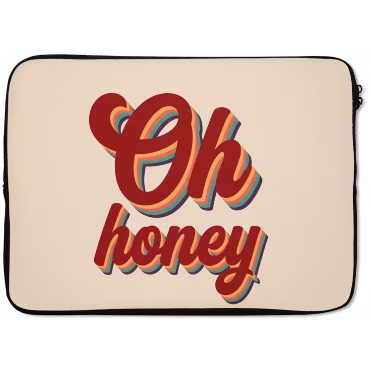 Oh honey - Rood - Schaduw laptophoes neopreen klein -zkaufland3dotto