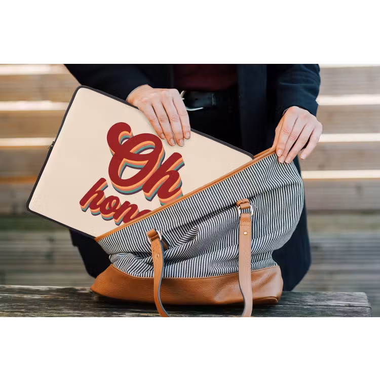 Oh honey - Rood - Schaduw laptophoes neopreen klein -tas