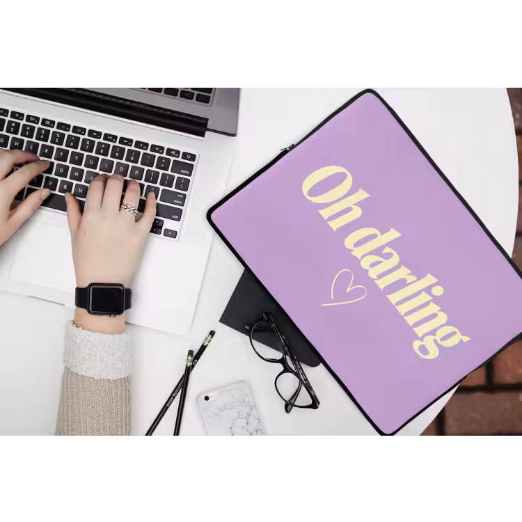 Oh darling - Hart - Paars laptophoes neopreen klein -bureau
