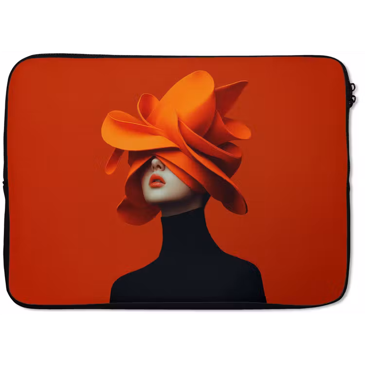 Oranje - Hoed - Vrouw laptophoes neopreen klein -zkaufland3dotto