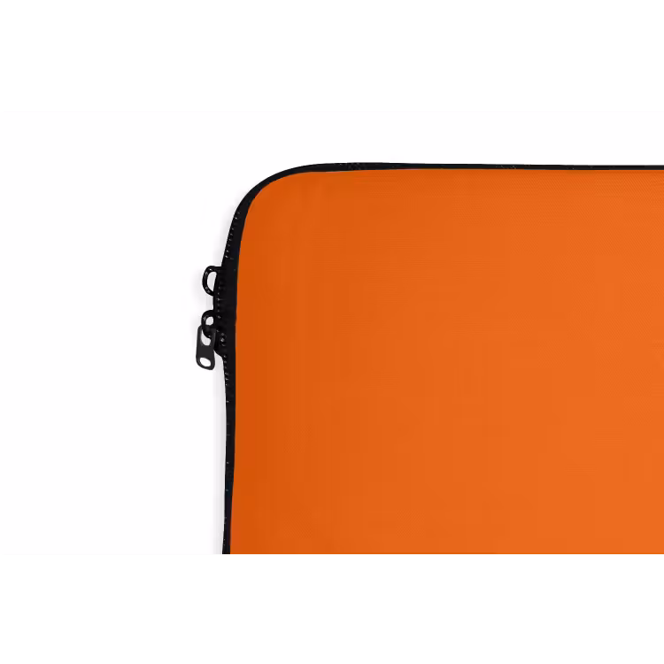 Oranje - Slow down you're doing fine - Retro laptophoes neopreen klein -detail