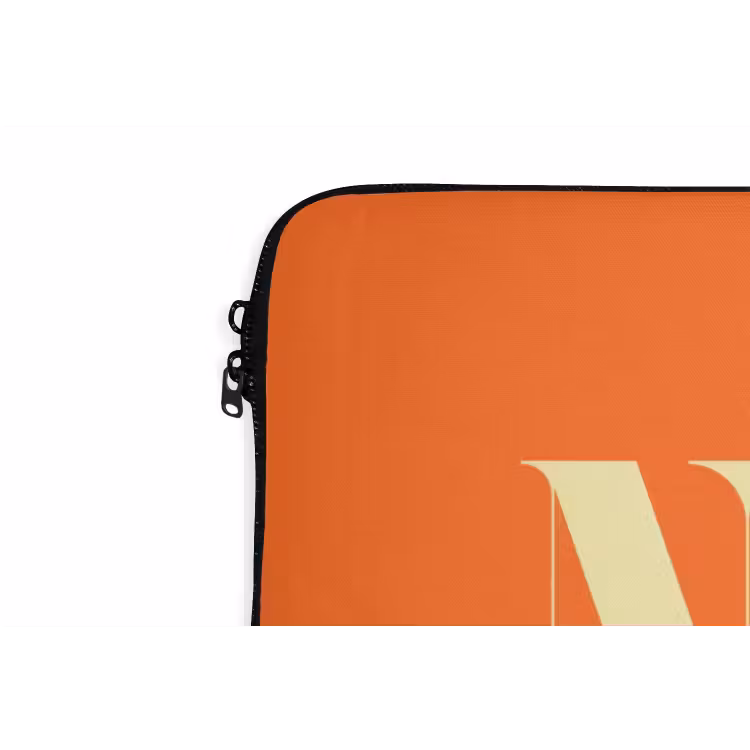 Oranje - Gebroken wit - Nice laptophoes neopreen klein -detail