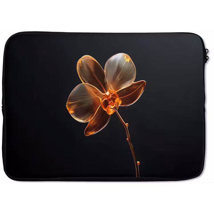 Orchidee - Doorzichtig - Bloem laptophoes neopreen klein -zkaufland3dotto