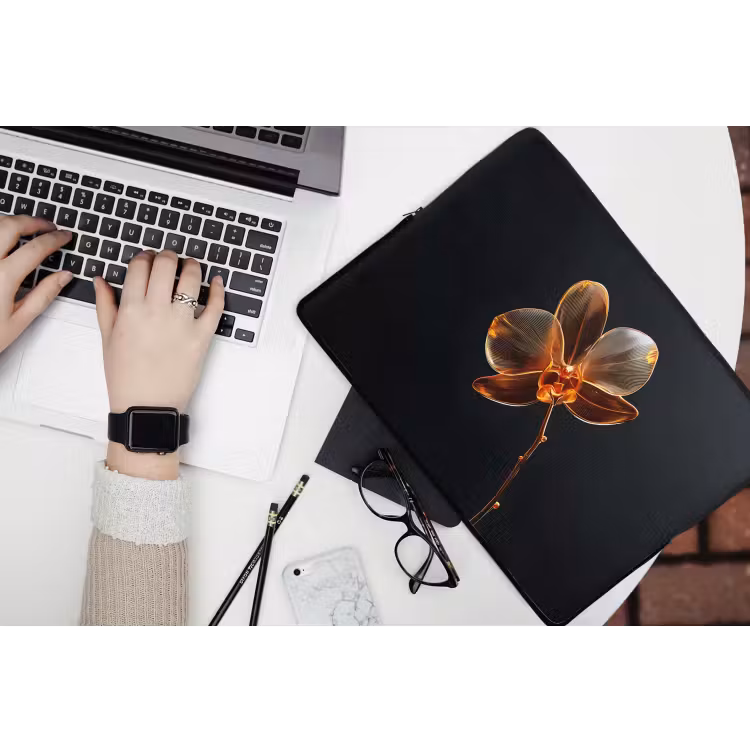 Orchidee - Doorzichtig - Bloem laptophoes neopreen klein -bureau