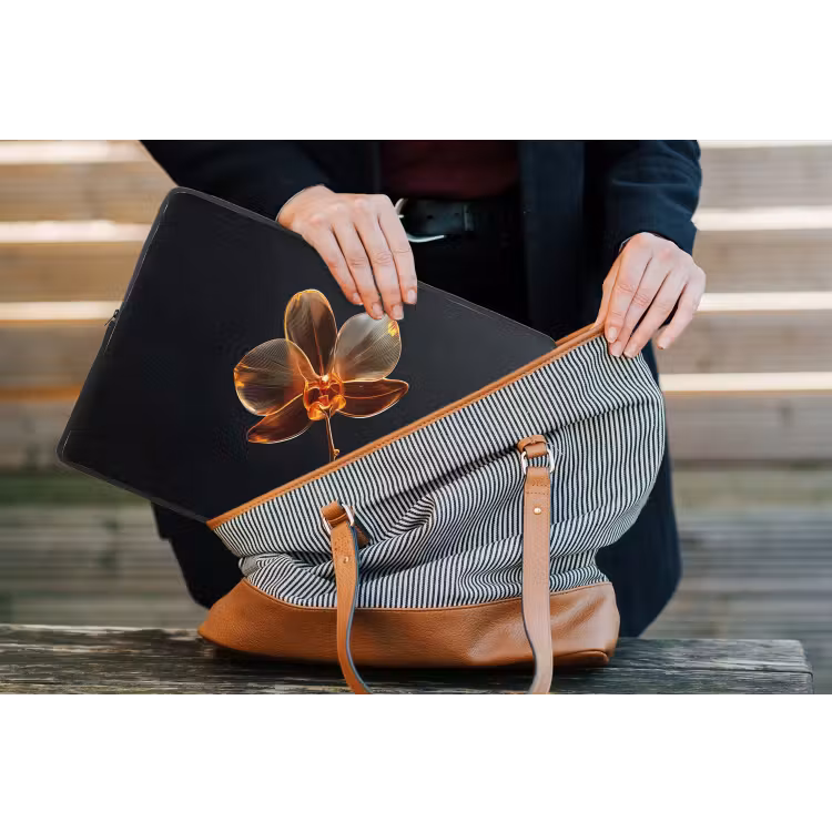 Orchidee - Doorzichtig - Bloem laptophoes neopreen klein -tas