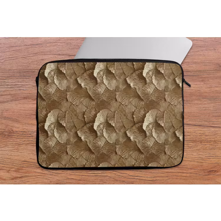 Organisch - Patroon - Bladeren - Goud laptophoes neopreen klein 279 -tafel