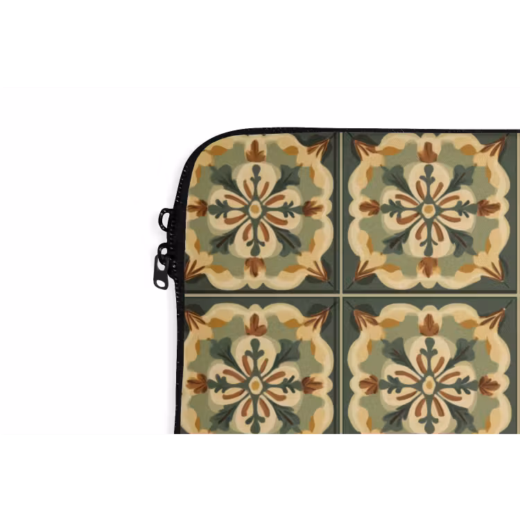 Ornament - Patroon - Groen laptophoes neopreen klein 279 -detail