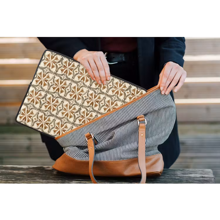 Siertegel - Patroon - Bruin laptophoes neopreen klein 279 -tas