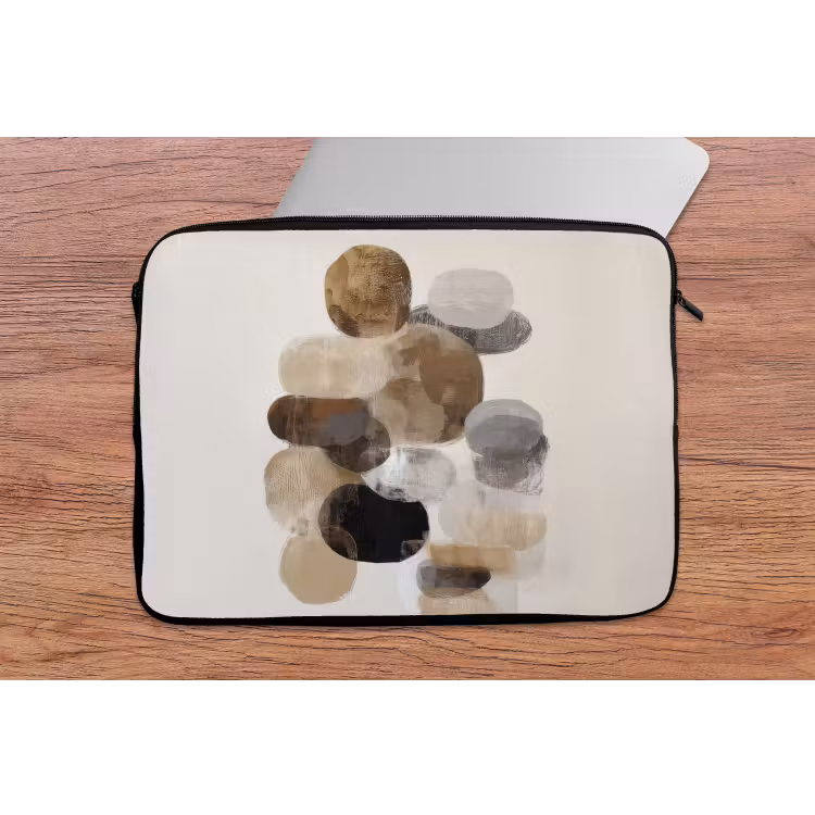 Ovaal - Kleurvlakken - Penseelstreken laptophoes neopreen klein -tafel