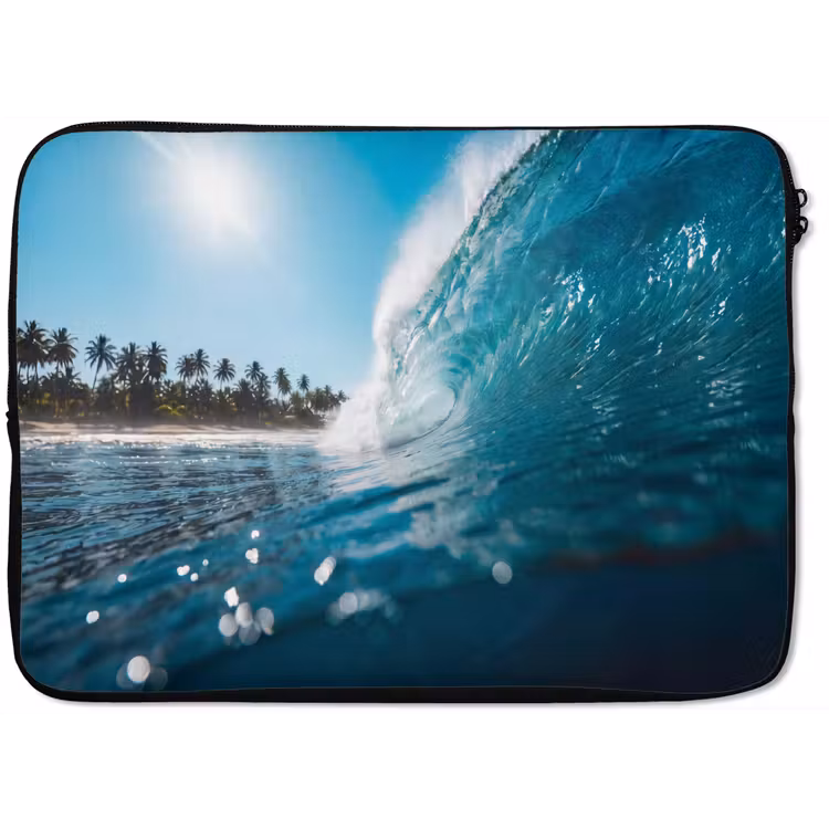Oceaan - Golf - Strand - Natuur - Blauw laptophoes neopreen klein -zkaufland3dotto
