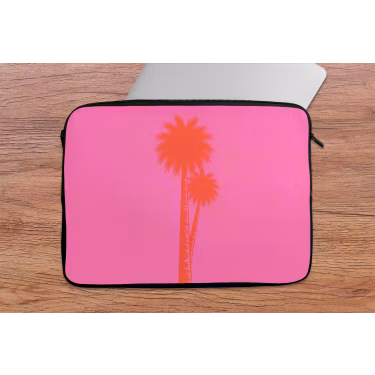 Palmbomen - Modern - Roze laptophoes neopreen klein -tafel