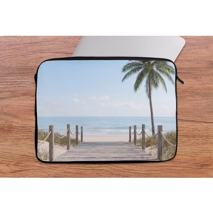 Palmbomen - Pad - Horizon laptophoes neopreen klein -tafel