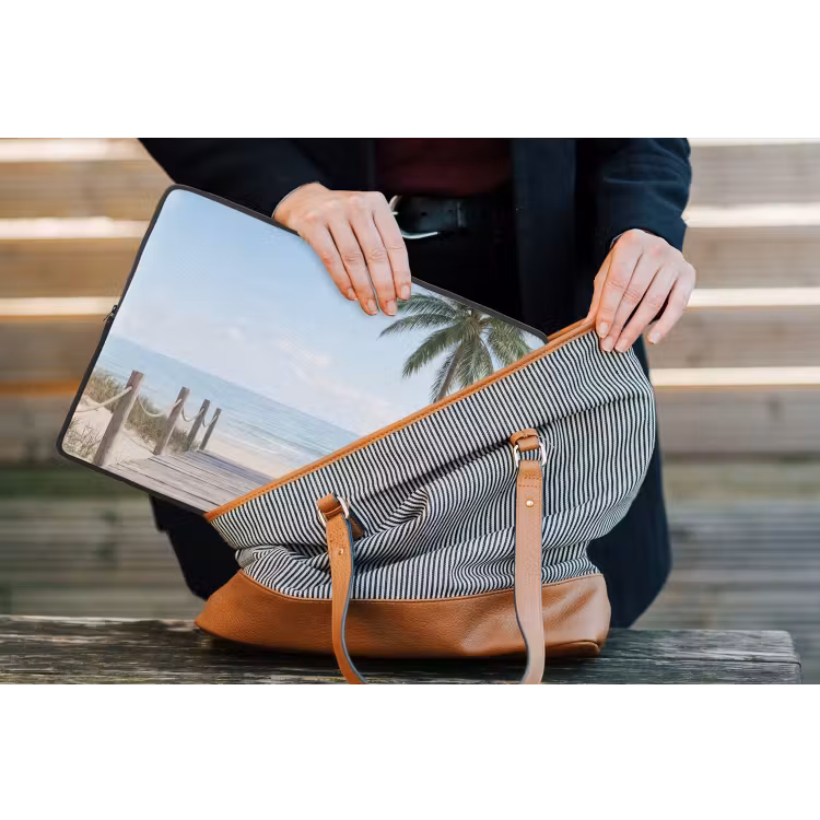 Palmbomen - Pad - Horizon laptophoes neopreen klein -tas