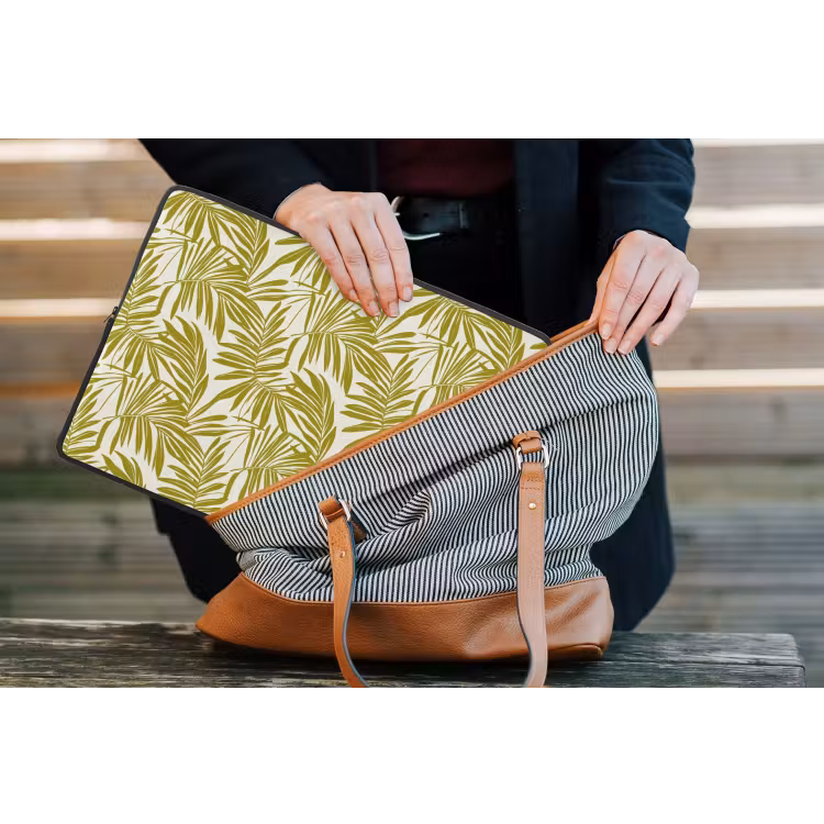 Palmblad - Patroon - Groen laptophoes neopreen klein 279 -tas
