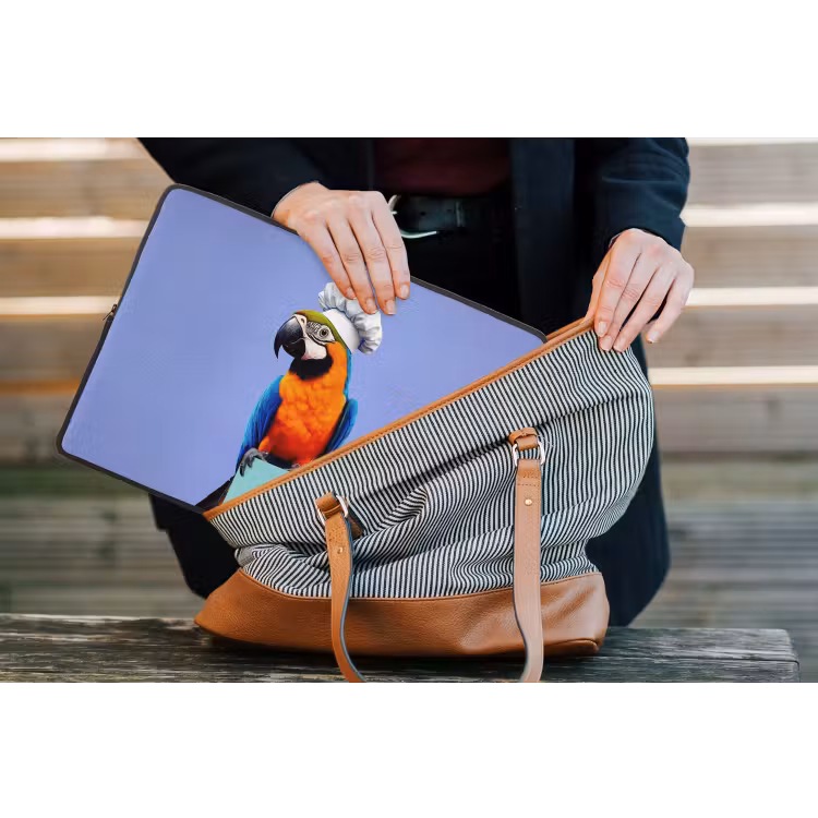 Papegaai - Koksmuts - Vogel - Leuk laptophoes neopreen klein -tas