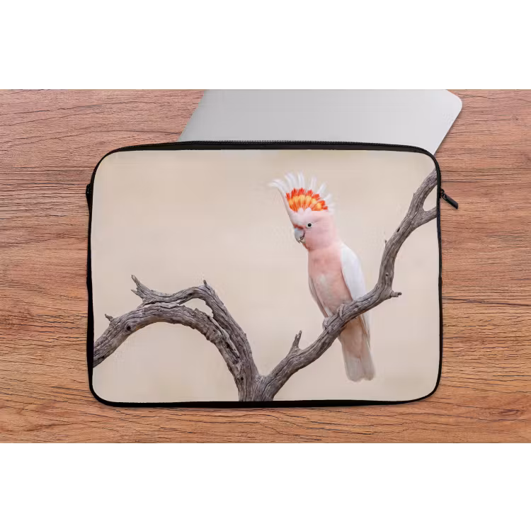 Papagaai - Tak - Roze laptophoes neopreen klein -tafel