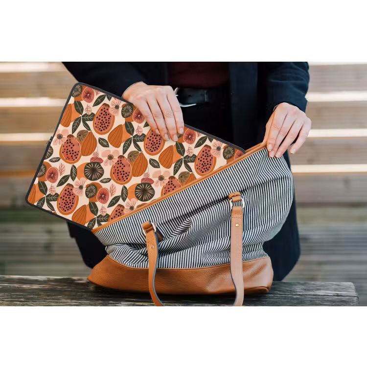 Papaja - Bloesem - Oranje laptophoes neopreen klein 279 -tas