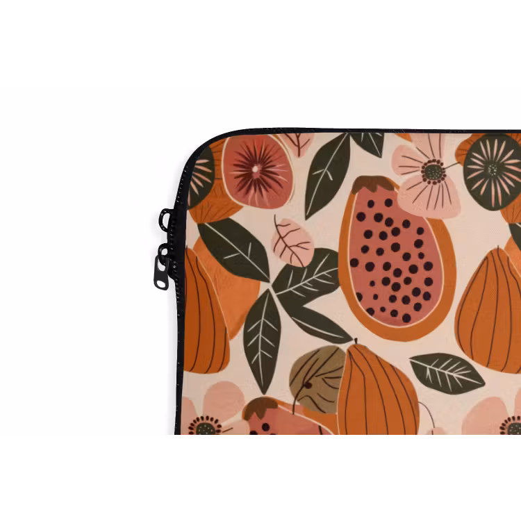 Papaja - Bloesem - Oranje laptophoes neopreen klein 279 -detail