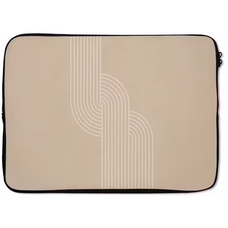 Parallelle lijnen - Lichte textuur - Beige laptophoes neopreen klein -zkaufland3dotto