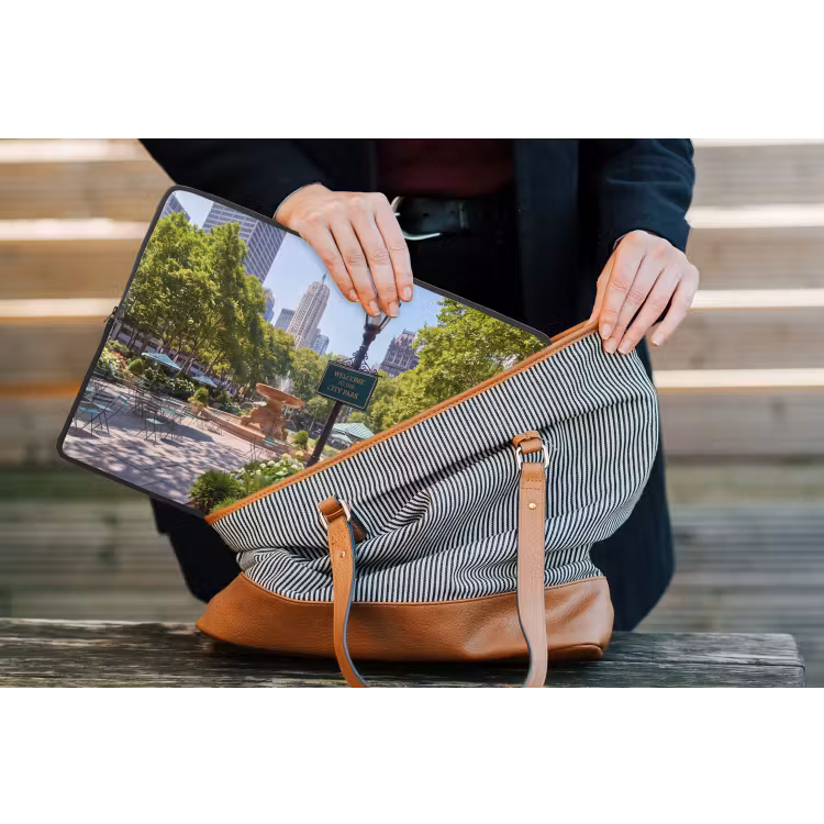 Park - Fontein - Stad - Natuur laptophoes neopreen klein -tas