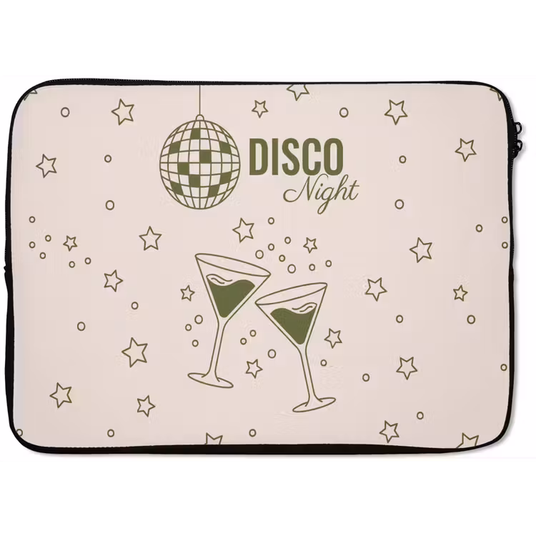 Feest - Disco - Drank - Illustratie - Groen laptophoes neopreen klein -zkaufland3dotto