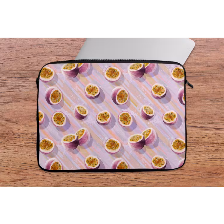 Passievrucht - Tropisch - Paars laptophoes neopreen klein 279 -tafel