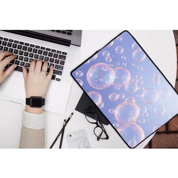 Pastel - Bubbels - Dromerig laptophoes neopreen klein -bureau