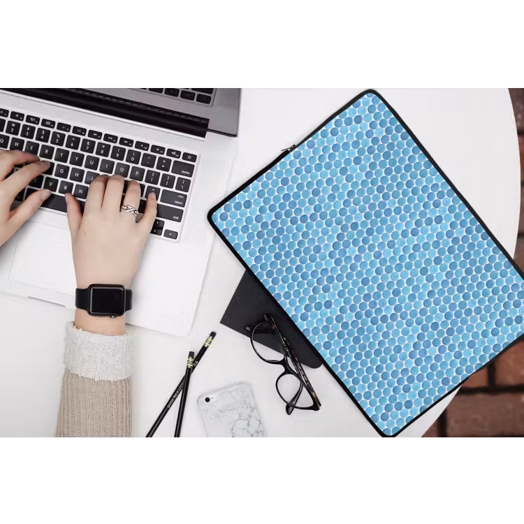 Penny - Mozaïek - Lichtblauw laptophoes neopreen klein 279 -bureau