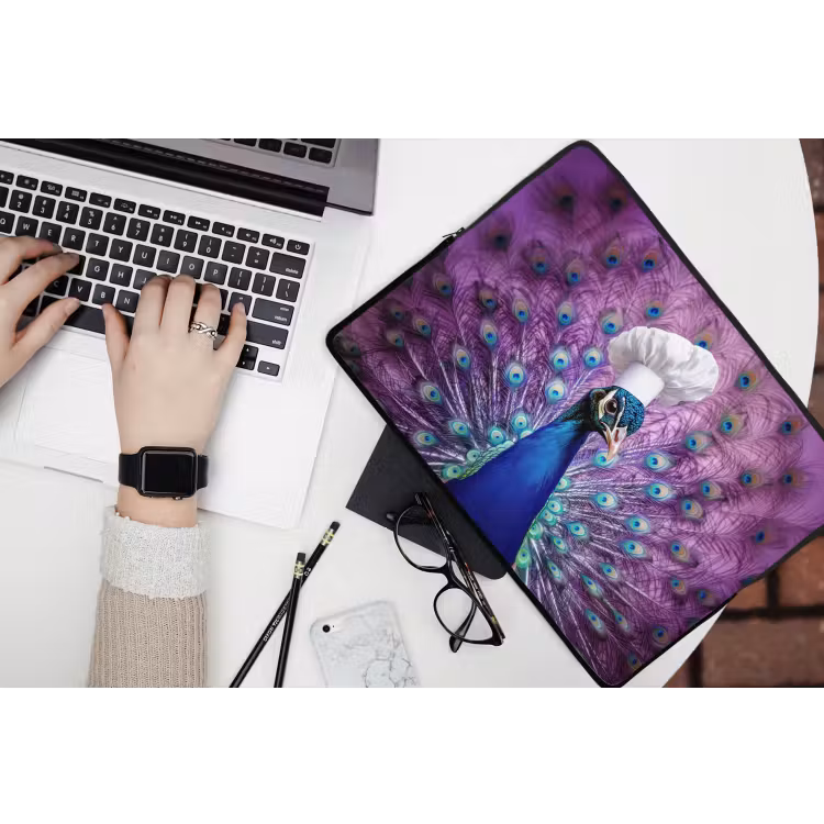 Pauw - Koksmuts - Cool - Paars laptophoes neopreen klein -bureau