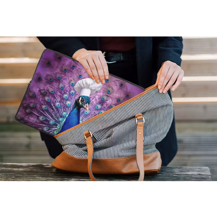Pauw - Koksmuts - Cool - Paars laptophoes neopreen klein -tas
