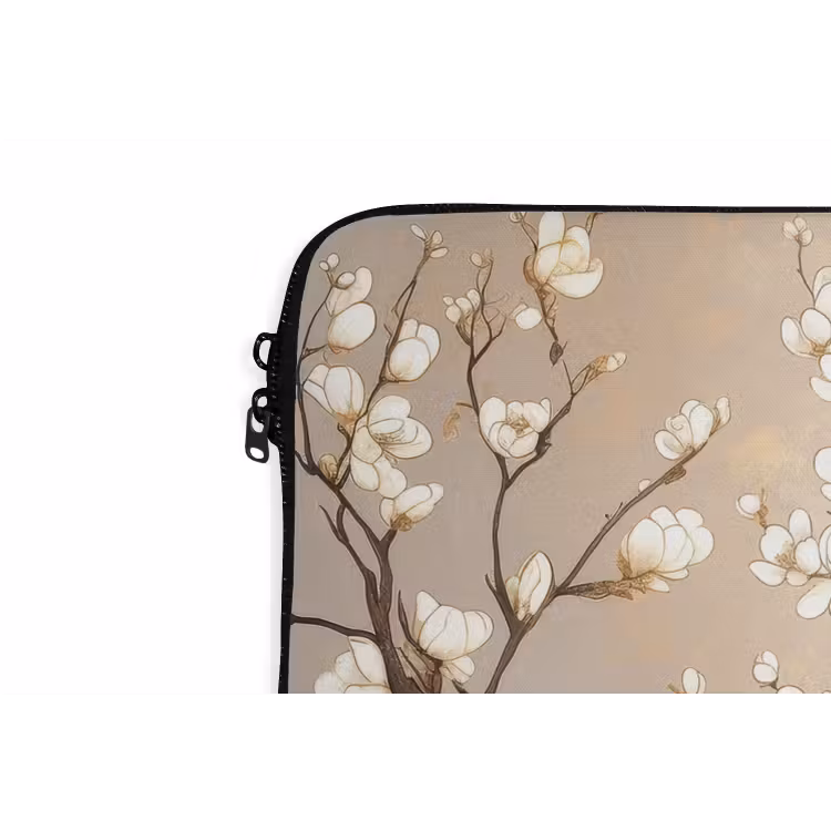 Pauw - Tak - Bloemen laptophoes neopreen klein -detail
